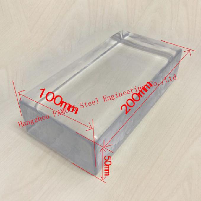 200x100x50mm ठोस ग्लास ब्लॉक स्पष्ट निर्माण सजावटी क्रिस्टल ईंट 1
